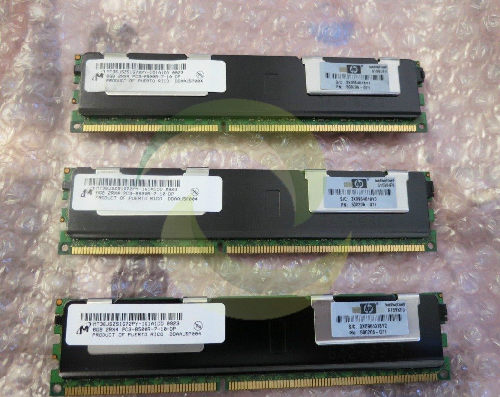 refurbished 516423-B21 HP 24Gb (3 x 8GB) 516423-B21 500206-071 519201-001 PC3-8500R DL360 G6 DL380 G6 + 400577998924 1024x813