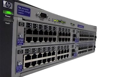 Refurbished HP ProCurve 4104gl J4887A + 4 ProCurve Gig-t/GBIC GL Modules J4908A + RPS-J4839A - Pricing & specs Refurbished HP ProCurve 4104gl J4887A + 4 ProCurve Gig-t/GBIC GL Modules J4908A + RPS-J4839A – Pricing & specs 1420182035 1