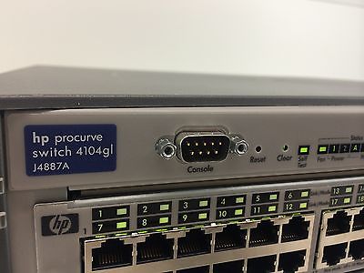 Refurbished HP Procurve 4104gl J4887A Switch W/ (2x)Gig-T/GBIC J4908A &amp; (2x)10/100-TX J4862B - Pricing & specs Refurbished HP Procurve 4104gl J4887A Switch W/ (2x)Gig-T/GBIC J4908A &amp; (2x)10/100-TX J4862B – Pricing & specs 1420407388 1