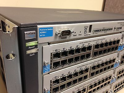 Refurbished HP 4208vl Procurve Gigabit Switch J8773A with (1) J9033A and (7) J8768A modules - Pricing & specs Refurbished HP 4208vl Procurve Gigabit Switch J8773A with (1) J9033A and (7) J8768A modules – Pricing & specs 1420501164 1