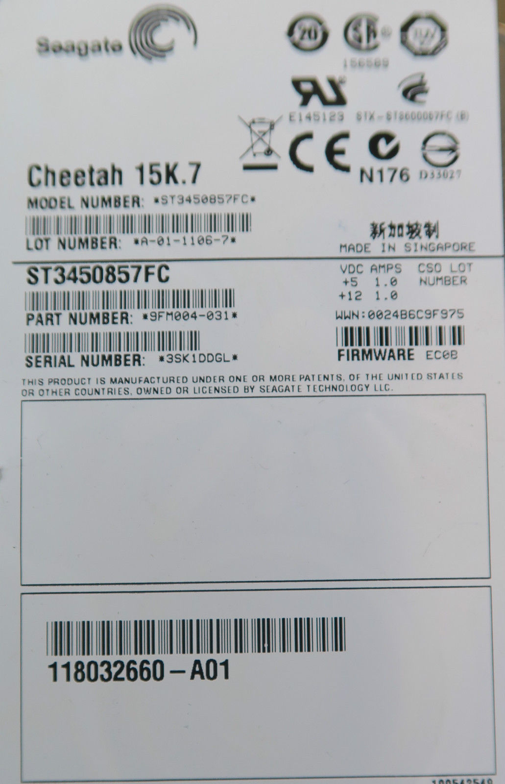 Dell EMC Dell CX-4G10-450 - 3.5" 450GB 15K FC FCAL Hard Drive HDD 005048954 Dell EMC Dell CX-4G10-450 &#8211; 3.5&#8243; 450GB 15K FC FCAL Hard Drive HDD 005048954 1496619569 990 s l1600