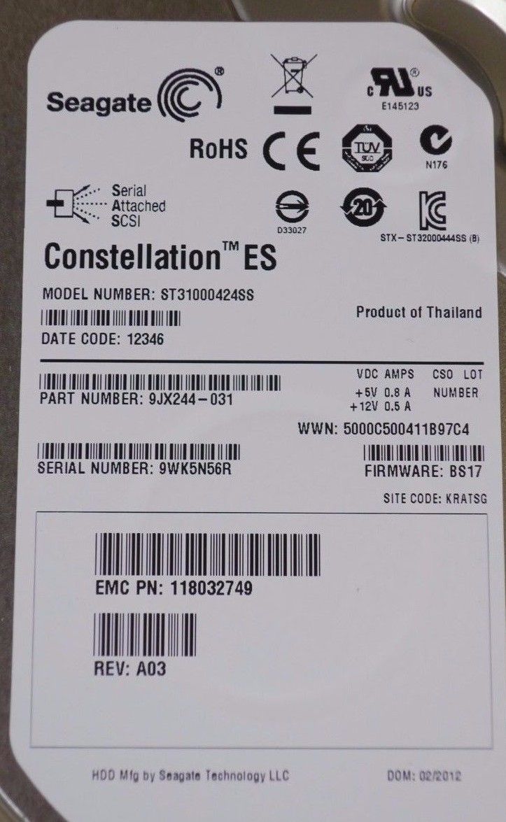 Dell EMC V3-VS07-010 1TB 7.2K SAS Drive for VNX5100 VNX5300 VNXe3300 005049407 Dell EMC V3-VS07-010 1TB 7.2K SAS Drive for VNX5100 VNX5300 VNXe3300 005049407 1496632923 846 s l1600